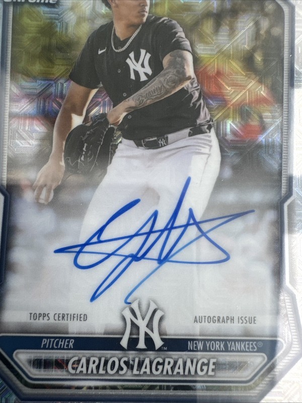2026 Bowman Chrome Carlos Lagrange Mojo Refractor Auto #BMA-CL Yankees🔥 view 2