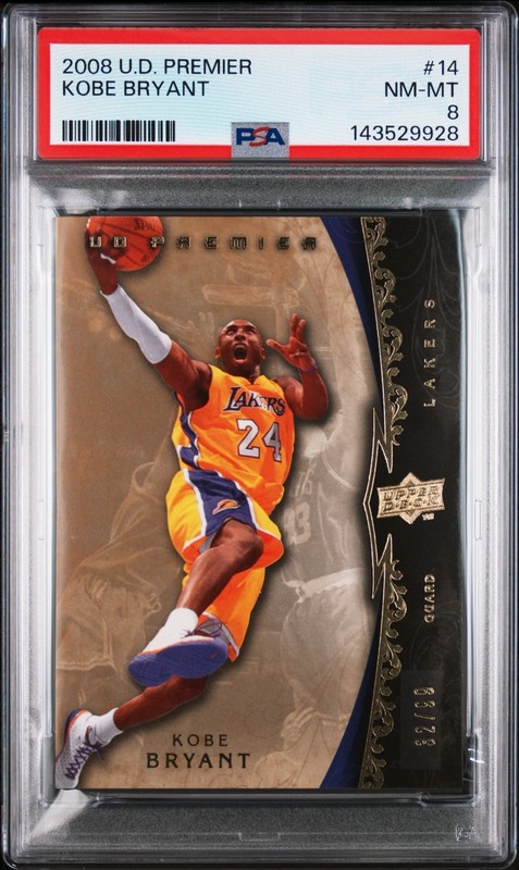 2008-09 Upper Deck UD Premier Kobe Bryant /99 PSA 8 Pop 6, 6 Higher Mamba #14