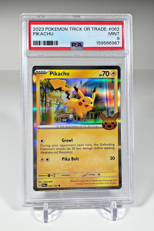 Pikachu PSA 9 2023 Pokemon Trick or Trade 062/193 Halloween Holo Stamp