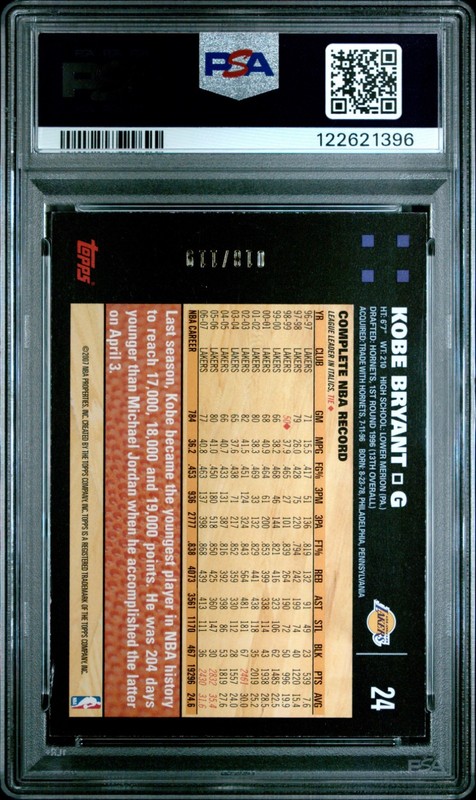 2007-08 Topps Kobe Bryant 1st Edition /119 PSA 5 #24 Mamba view 2