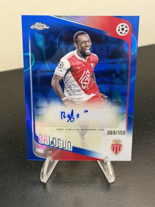 Folarin Balogun 2025-26 Topps Chrome UEFA UCC Blue Lava Auto 69/150 USMNT
