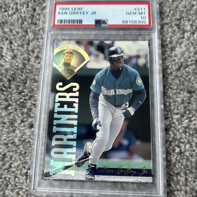 1995 Leaf KEN GRIFFEY JR # 211 (PSA 10 GEM MT) MLB Hall of Fame
