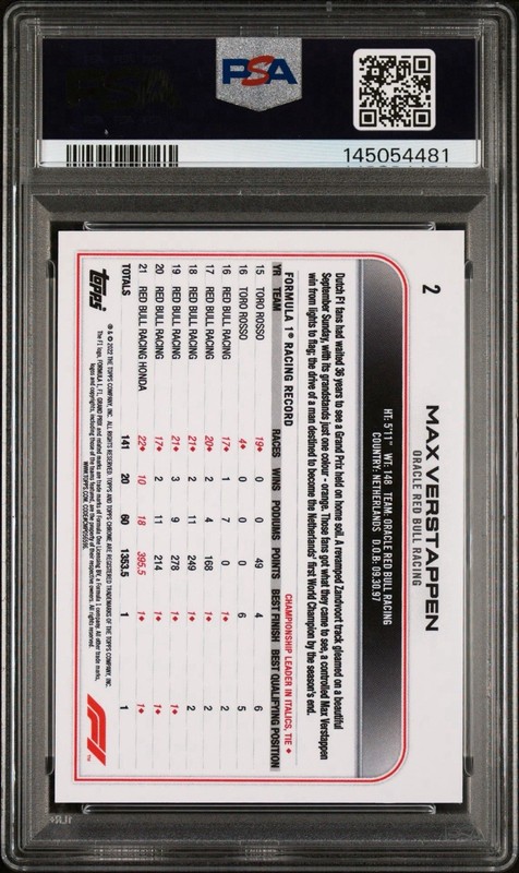 2022 Topps Chrome Formula 1 F1 Max Verstapen Image Variation SSP PSA 9 view 2