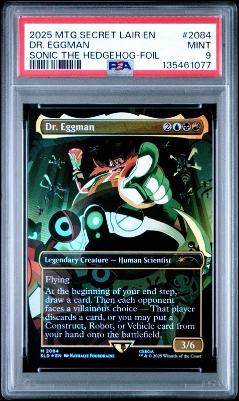 Magic The Gathering Secret Lair Dr. Eggman Sonic The Hedgehog Foil PSA 9 view 1