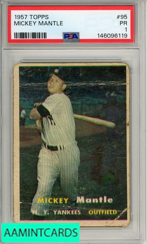 1957 TOPPS MICKEY MANTLE #95 PSA 1 PR