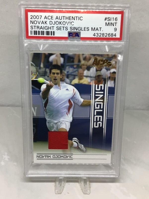 2007 Ace Straight Sets Singles Mat #SI16 Novak Djokovic PSA 9 (Pop 16, 1 higher)