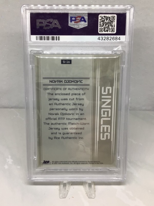 2007 Ace Straight Sets Singles Mat #SI16 Novak Djokovic PSA 9 (Pop 16, 1 higher) view 2