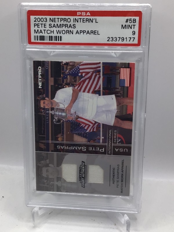 2003 Netpro Intl Match Worn Apparel #5B Pete Sampras PSA 9 (Top Pop, Pop 2)