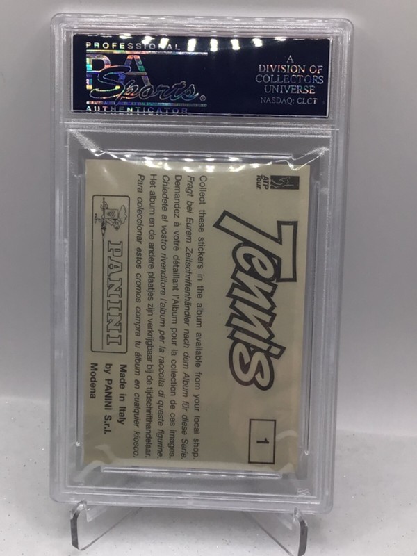 1992 Panini Tennis #2 Sampras vs Courier PSA 7 (Total Pop 4, 1 higher) view 2