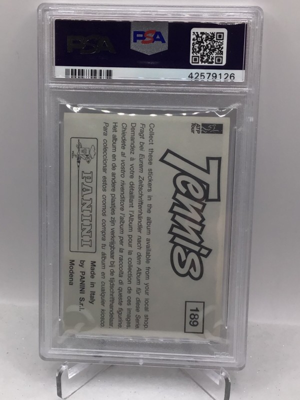 1992 Panini Tennis #189 Pete Sampras PSA 9 (Top Pop, Pop 1) view 2