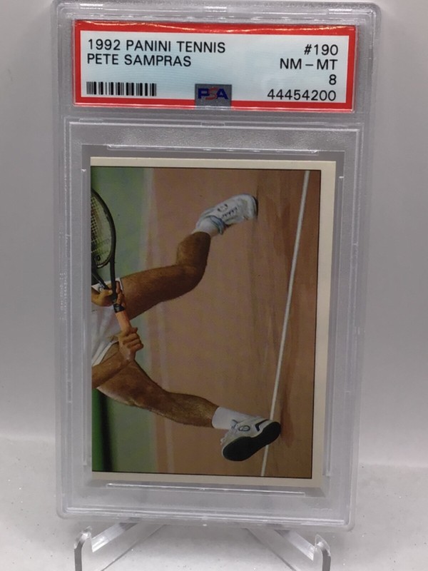 1992 Panini Tennis #190 Pete Sampras PSA 8 (Top Pop, Pop 3)