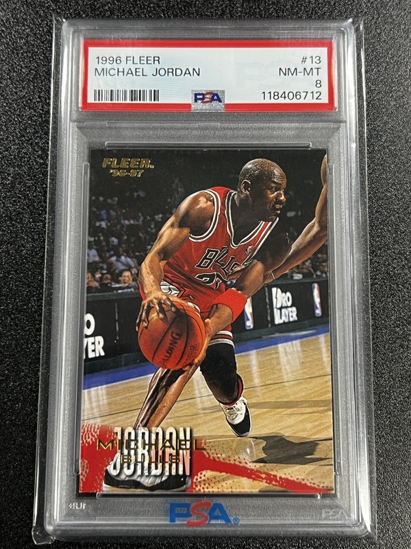 Michael Jordan 1996-97 Fleer #13 PSA 8 NM-MT Chicago Bulls Hall of Fame HOF MVP