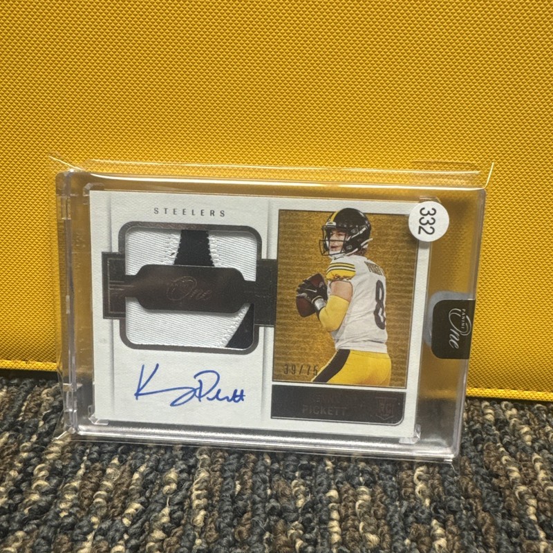 2022 Panini One Kenny Pickett #37 auto patch /75 RC view 1