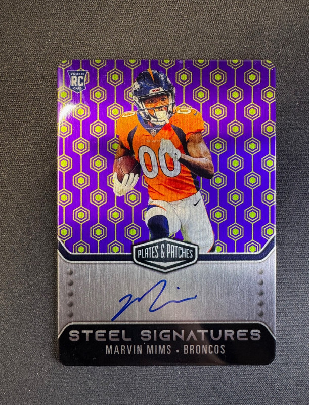 2023 Plates & Patches Marvin Mims Rookie Auto Steel Signatures #RSSMMI #d 17/50
