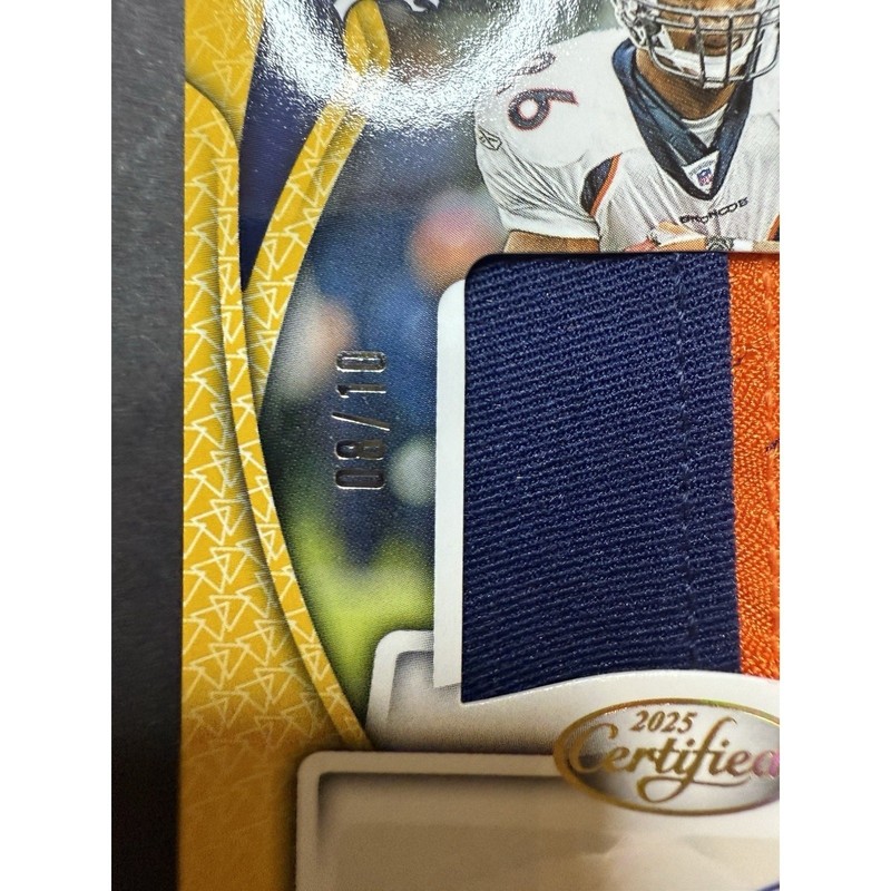 2025 Panini Certified Clinton Portis GOLD Dual Patch Auto 08 /10 Broncos view 2