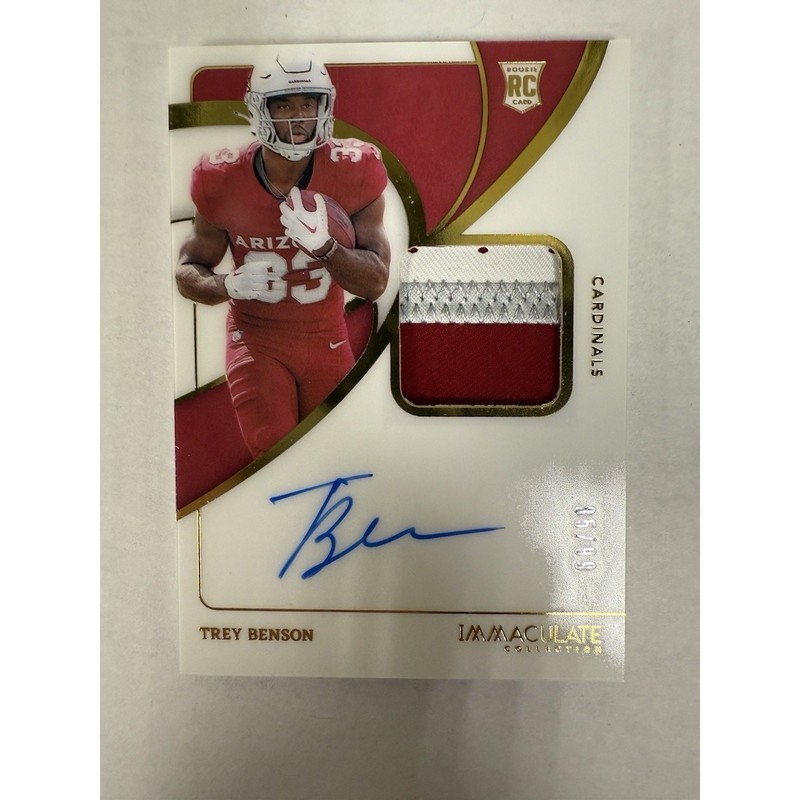 2024 Immaculate Trey Benson Rookie Patch Auto RC Rookie #85/99 Cardinals