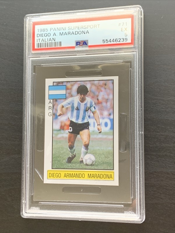1985 Panini Supersport Italian Soccer Diego Armando Maradona #71 PSA 5 