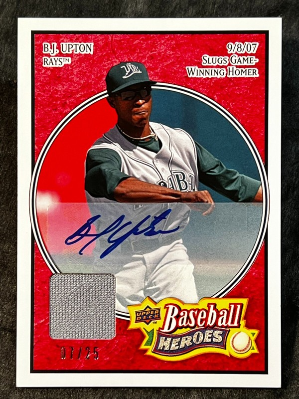 2008 Upper Deck GAME USED AUTO B.J. Upton 07/25