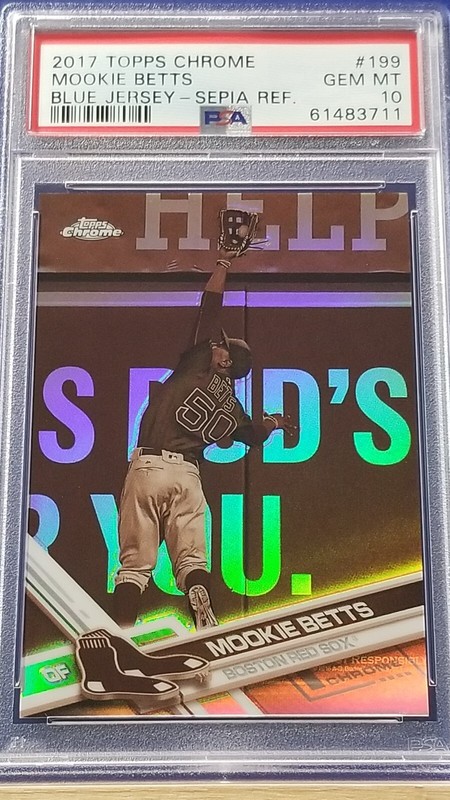 Mookie Betts - 2017 Topps Chrome Sepia Refractor  PSA 10