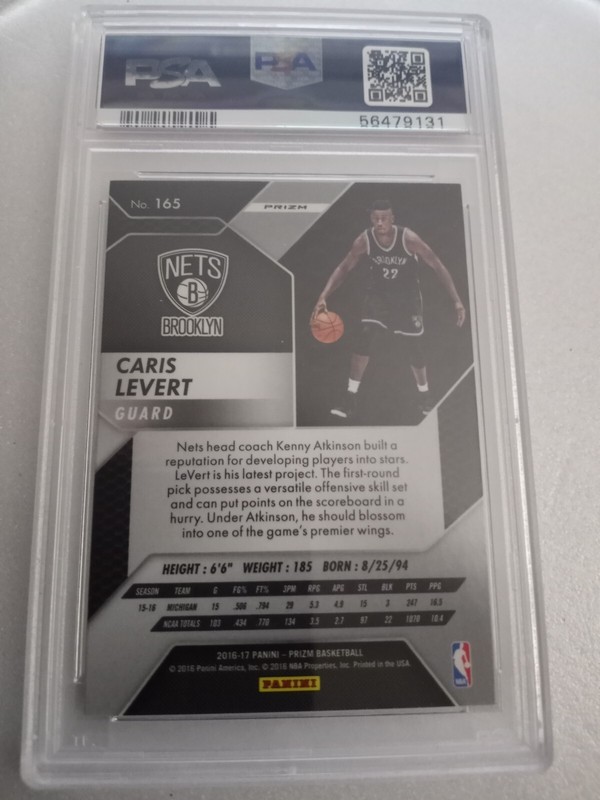 2016 Panini Prizm Starburst Caris LeVert #165 PSA 10 GEM MINT NETS Rookie  RC !! view 2