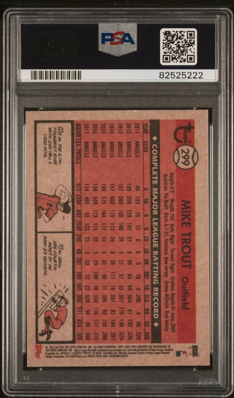 Mike Trout - 2018 Topps Archives    PSA 10 view 2