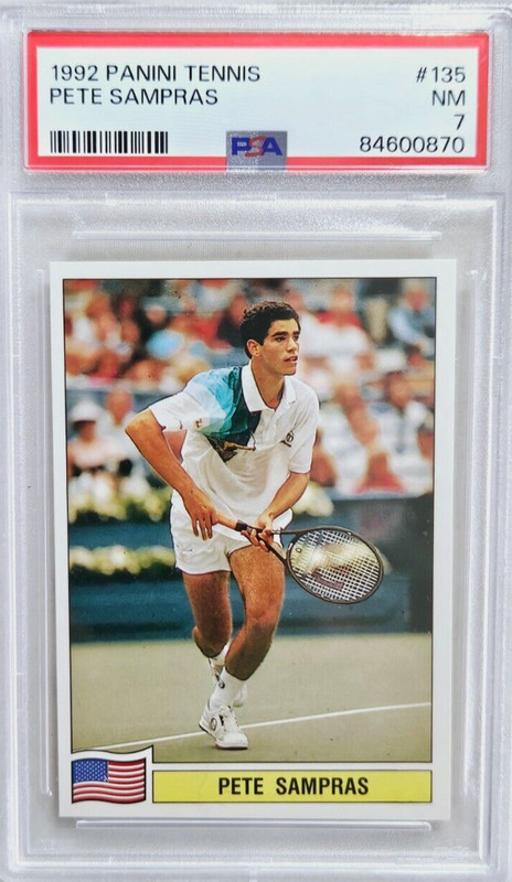 1992 Panini Tennis #135 Pete Sampras Rookie Card RC PSA 7 NM POP 2