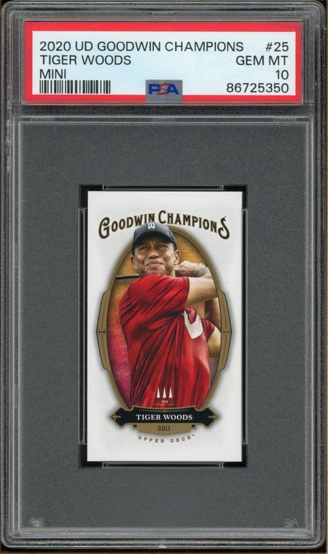 2020 Upper Deck Goodwin Champions Tiger Woods Mini PSA 10 GEM MINT | #25 view 1