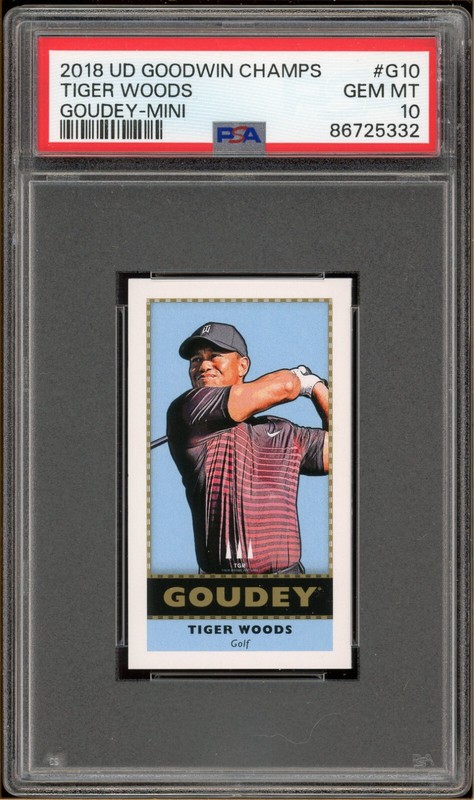 2018 Upper Deck Goodwin Champions Tiger Woods Goudey Mini PSA 10 GEM MINT | #G10