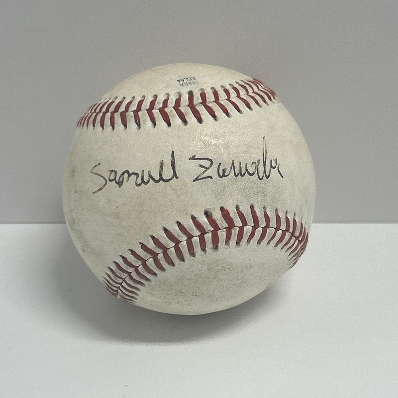 Samuel Zavala Game Used Signed Baseball AUTO SPELLED OUT - MINORS MODESTO