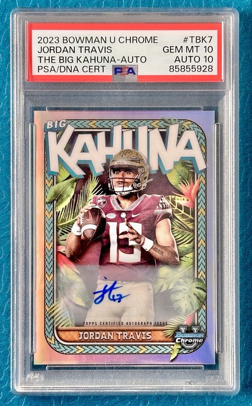 2023 Bowman U Chrome JORDAN TRAVIS Big Kahuna AUTO PSA 10/10 GEM MT #18/150