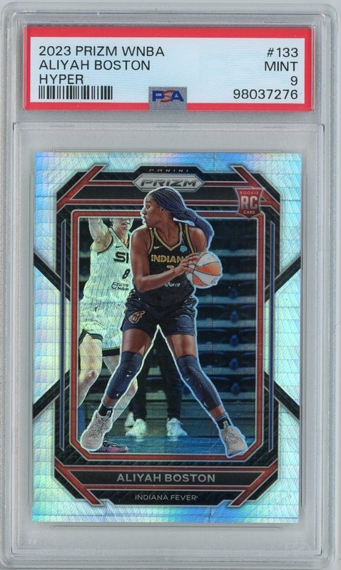 2023 Panini Prizm WNBA 133 Aliyah Boston Hyper RC PSA 9 Mint POP 11