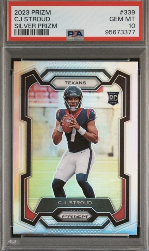 2023 PANINI PRIZM SILVER PRIZM #339 CJ STROUD RC PSA 10