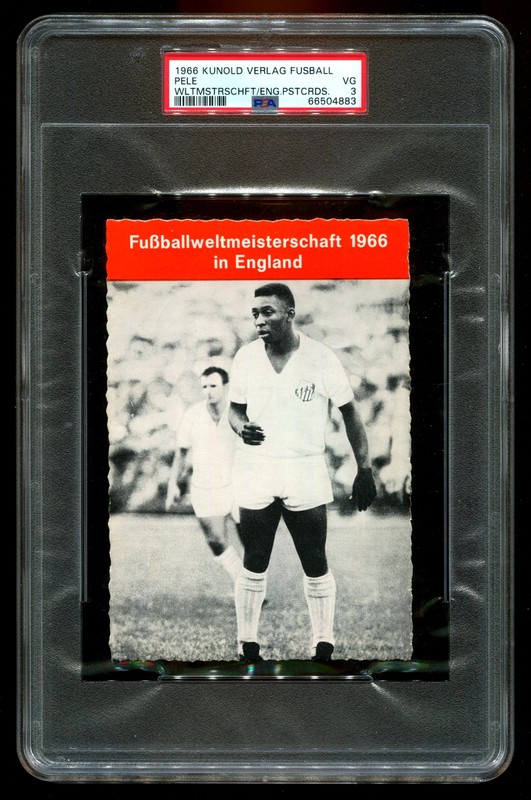 *VERY RARE* 1966  Kunold Fubball-Weltmeisterschaft PC Pele PSA 3