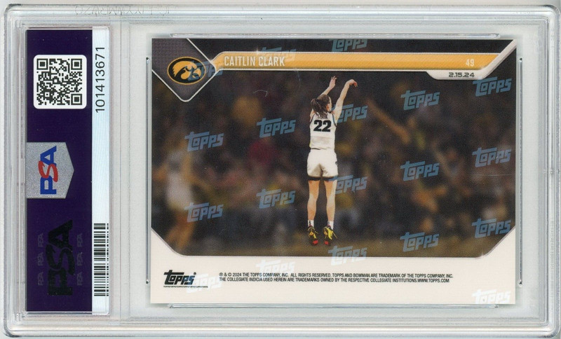 2023 Bowman U Now 49 Caitlin Clark PSA 10 Gem Mint POP 4052 PR 47962 view 2