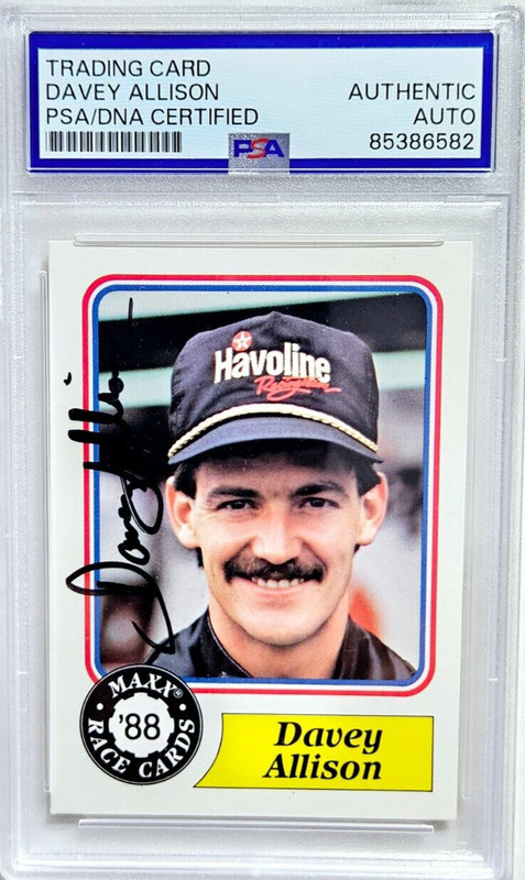 1988 Maxx Racing #5 Davey Allison Signed Rookie Card Autograph RC Auto PSA/DNA