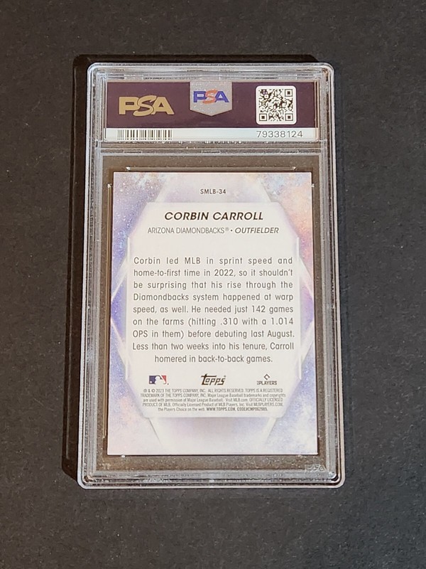 2023 Topps Corbin Carroll Stars of the MLB PSA 10 RC Arizona Diamondbacks view 2