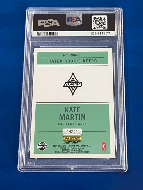 QTY🔥PSA 9🔥2024 Panini Instant WNBA KATE MARTIN #RRR-11 Rated Rookie Retro view 2