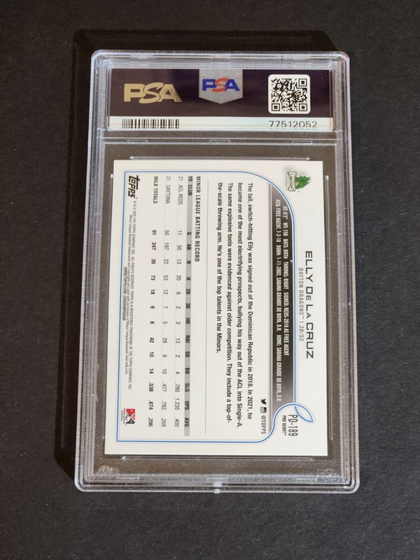 2022 Topps Pro Debut ELLY DE LA CRUZ PSA 10 Cincinnati REDS Rookie RC GEM MINT view 2
