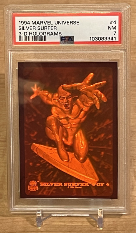1994 Fleer Marvel Universe 3-D Holograms Silver Surfer #4 PSA 7 view 2