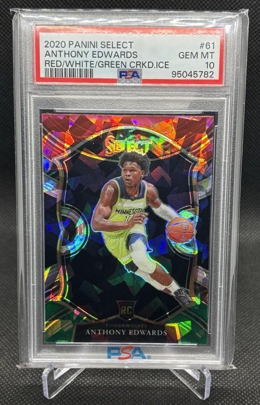 Anthony Edwards 2020 Panini Select #61 Red White And Green Rookie Psa 10