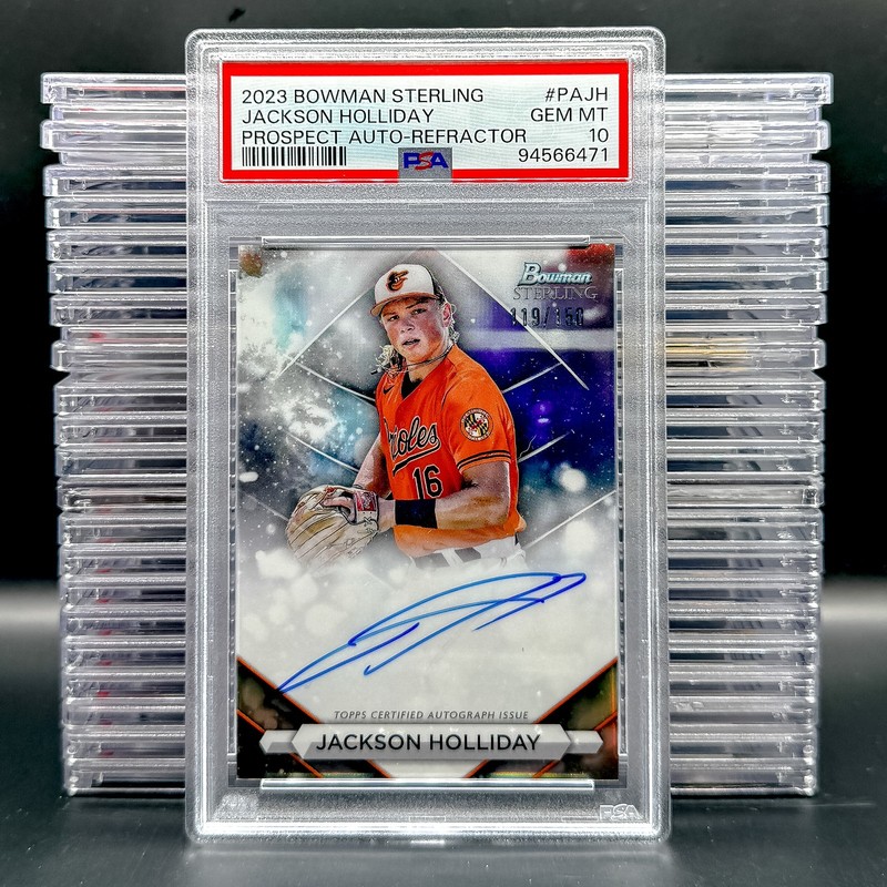 2023 Bowman Sterling Jackson Holliday Prospect Autographs Ref PSA 10 #/150