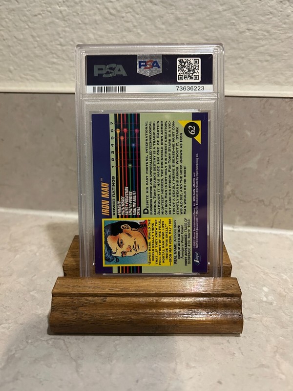 1992 Marvel Universe Impel IRON MAN #62 MINT PSA 9 view 2