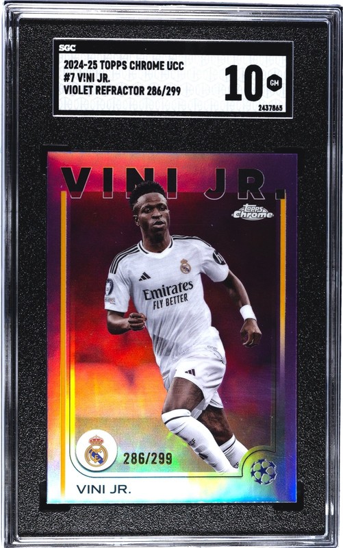 2024-25 Vini Jr Violet Refractor #7 Topps Chrome UCC 286/299 - SGC Gem Mint 10