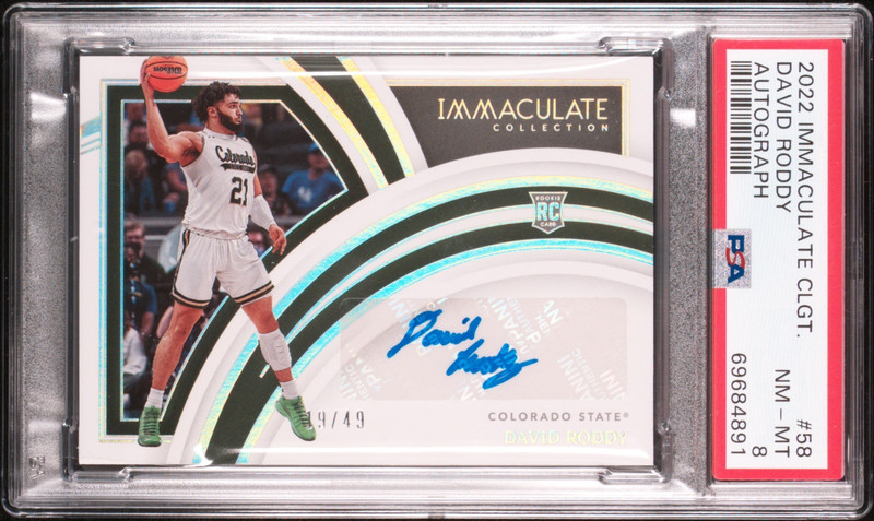 David Roddy 2022 Immaculate Collection Basketball Auto /49 #58 PSA 8