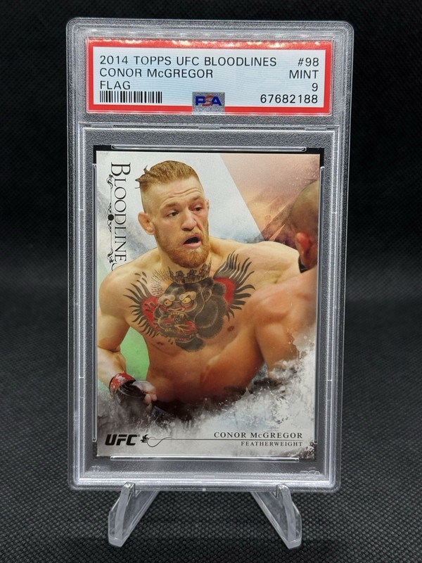 2014 UFC Topps Conor McGregor Bloodlines Flag /148 PSA 9