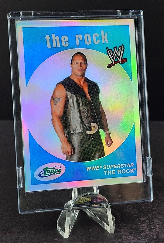 The Rock ~ 2007 Topps E-Topps WWE WWF WCW HOF Dwayne Johnson /999 view 2