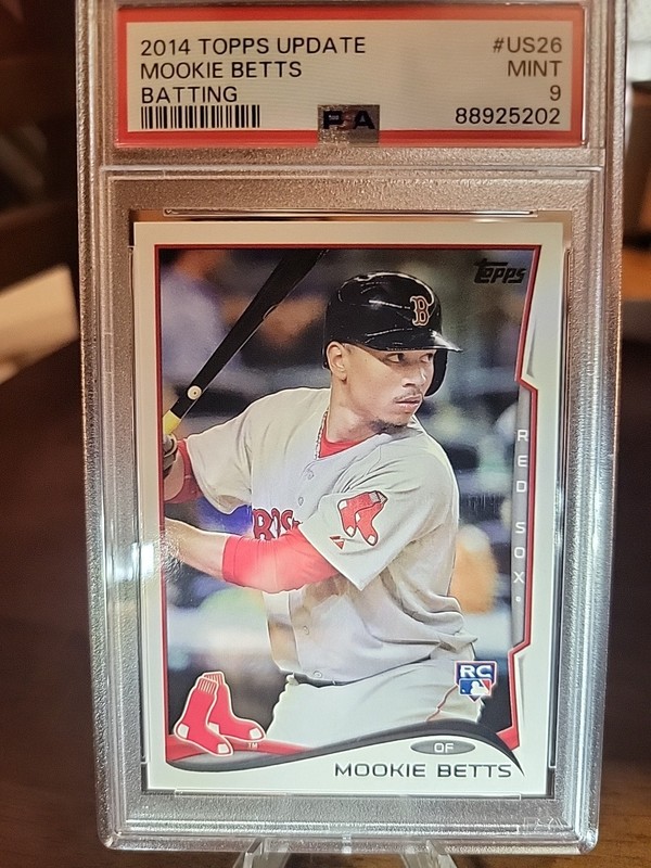 2014 TOPPS UPDATE BATTING #US26 MOOKIE BETTS ROOKIE RC PSA 9 view 2