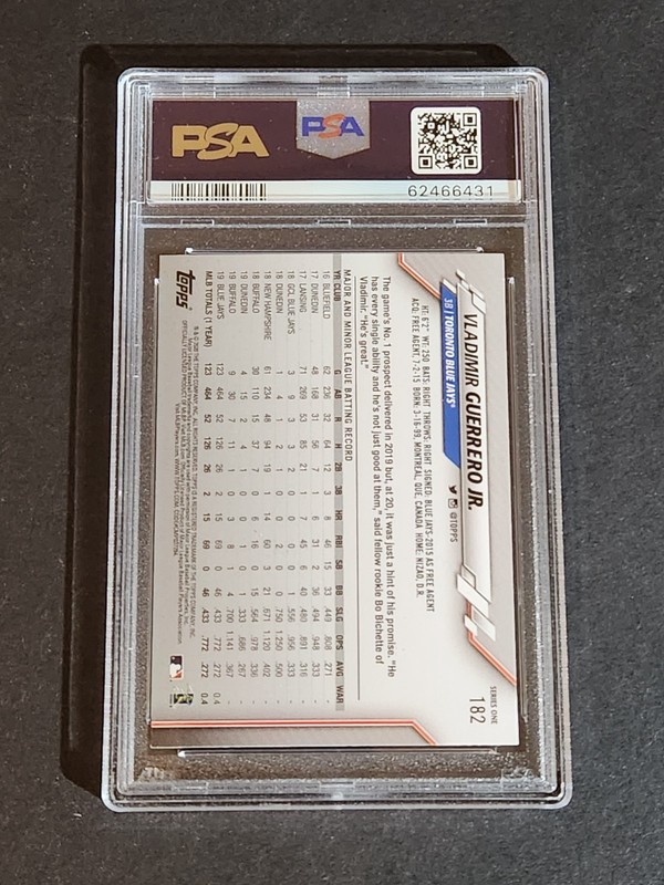 2020 Topps Vladimir Guerrero Jr. SP PSA 10 Rookie Cup view 2
