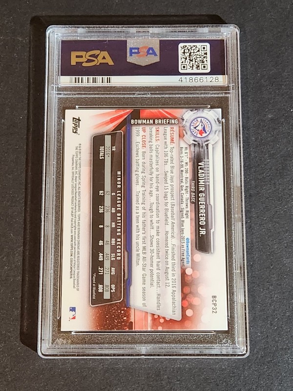2017 Bowman Chrome Vladimir Guerrero Jr. Mega Box Refractor PSA 10 view 2
