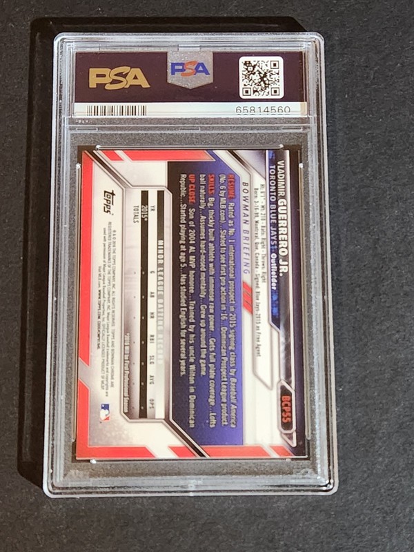 2016 Bowman Chrome Prospects #BCP55 Vladimir Guerrero Jr RC PSA 10 GEM MINT view 2